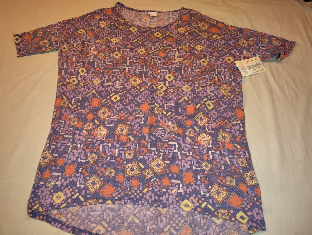 Lularoe Irma Tunic Shirt Women's Size Medium M Faded Paisley Pop Purple NWT NEW